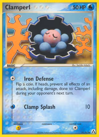 Clamperl 51/92 Pokemon card