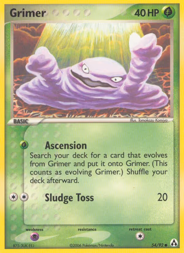 Grimer 54/92 Pokemon card