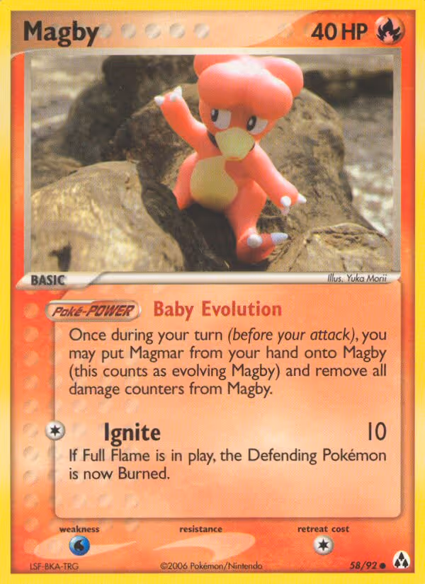Magby 58/92 Pokemon card