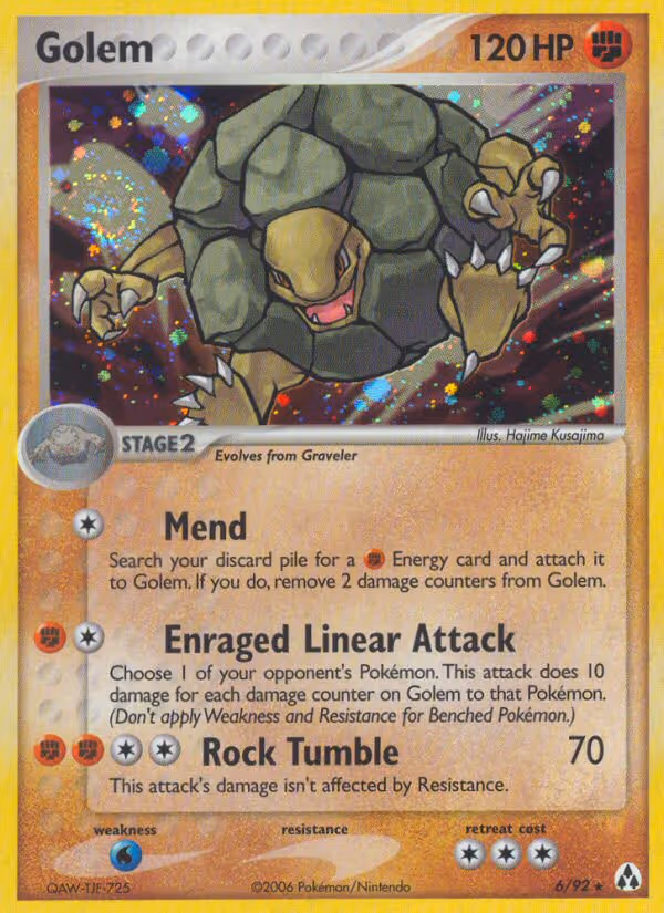 Golem 6/92 Pokemon card