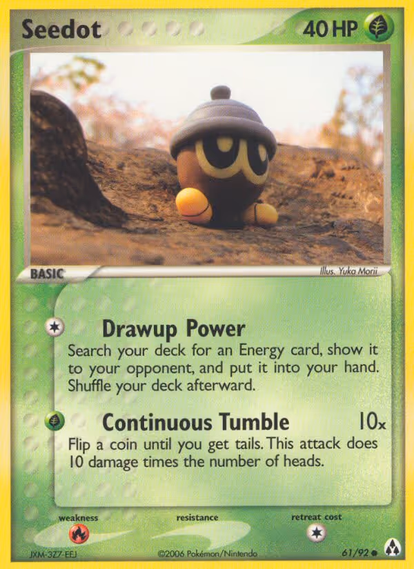 Seedot 61/92 Pokemon card