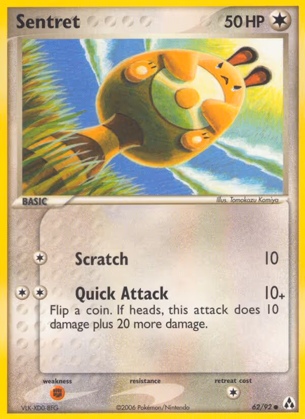 Sentret 62/92 Pokemon card