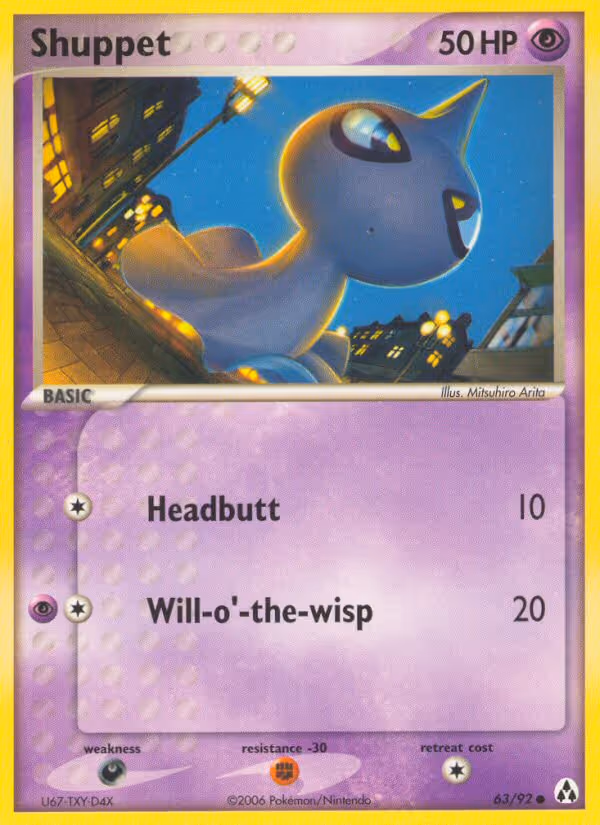 Shuppet 63/92 Pokemon card