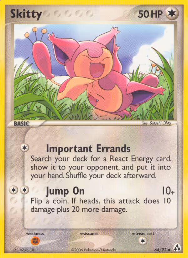 Skitty 64/92 Pokemon card