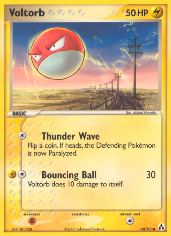 Voltorb 68/92 Pokemon card