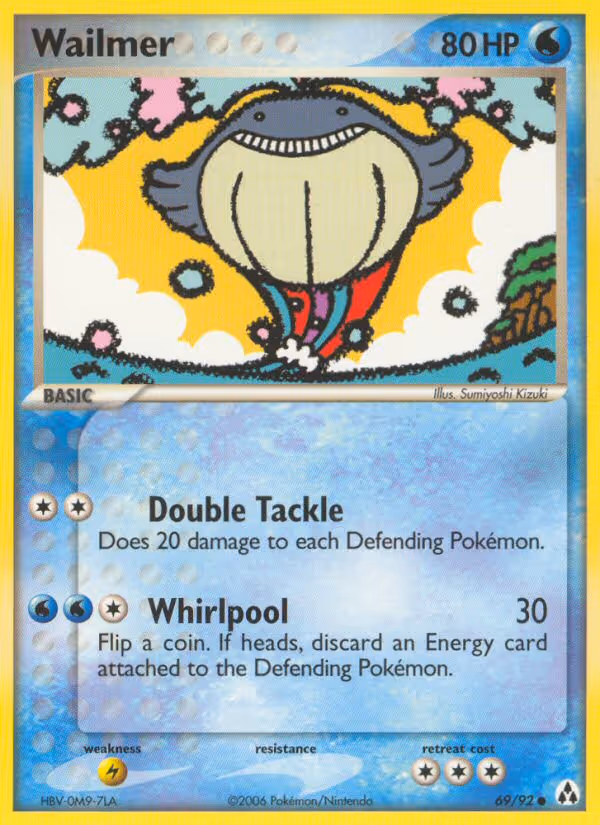 Wailmer 69/92 Pokemon card
