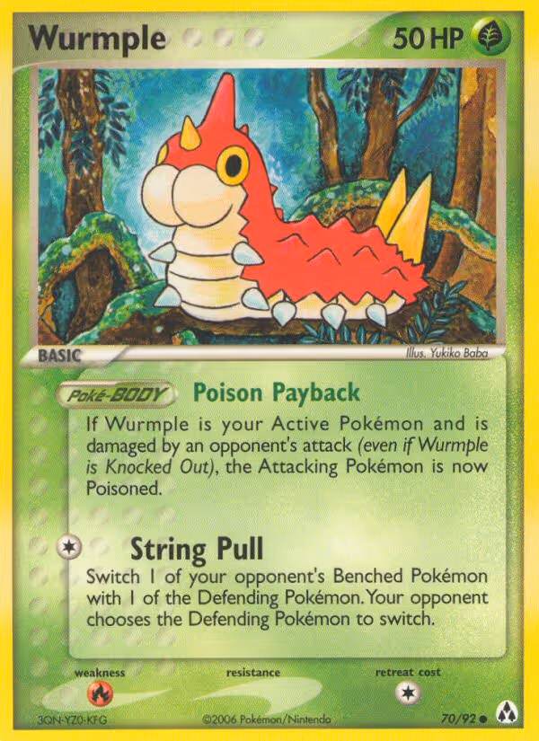 Wurmple 70/92 Pokemon card