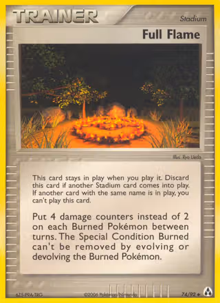 Full Flame 74/92 Pokemon card