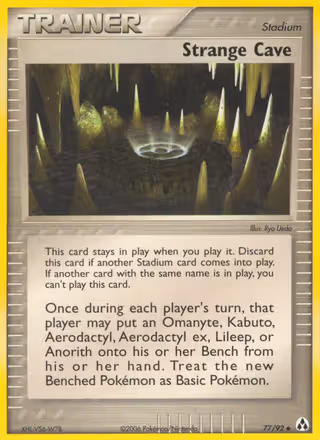 Strange Cave 77/92 Pokemon card