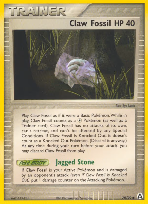 Claw Fossil 78/92 Pokemon card