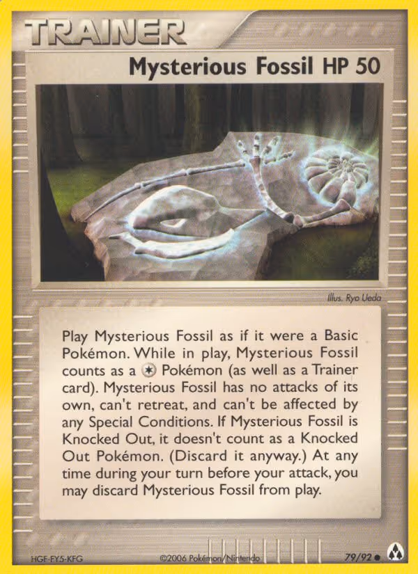 Mysterious Fossil 79/92 Pokemon card