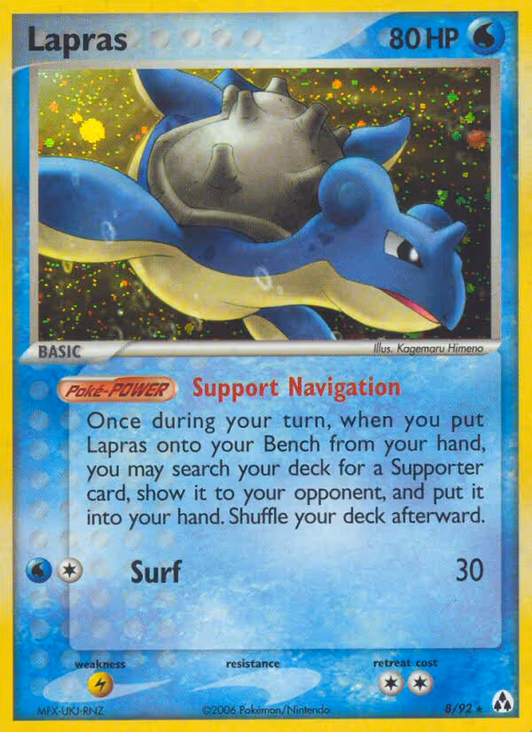 Lapras 8/92 Pokemon card