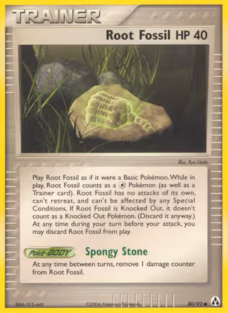 Root Fossil 80/92 Pokemon card