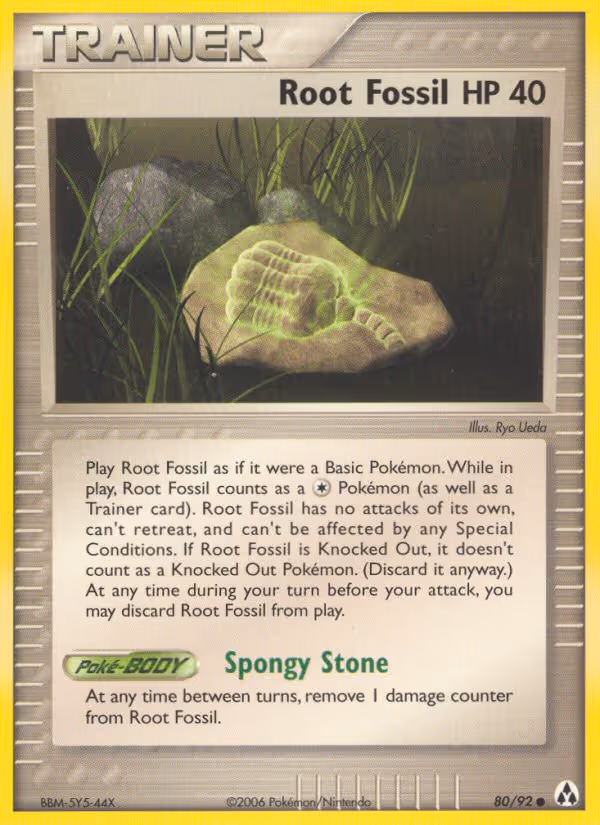 Root Fossil 80/92 Pokemon card