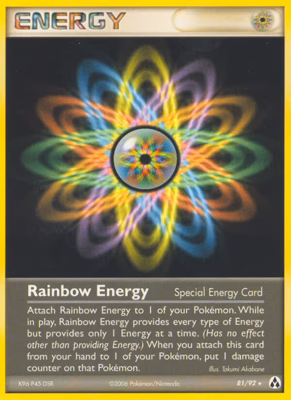 Rainbow Energy 81/92 Pokemon card