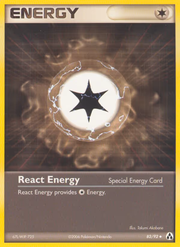 React Energy 82/92 Pokemon card