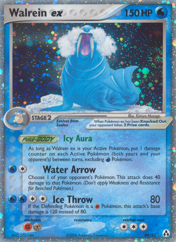 Walrein ex 89/92 Pokemon card