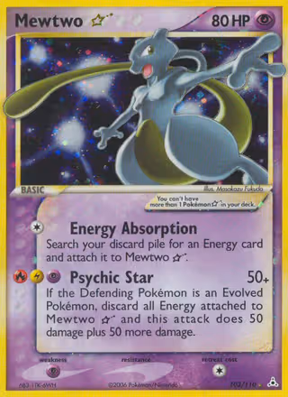 Mewtwo Star 103/110 Pokemon card