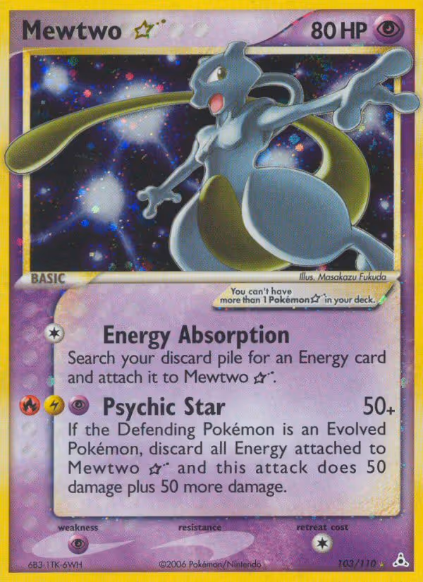 Mewtwo Star 103/110 Pokemon card