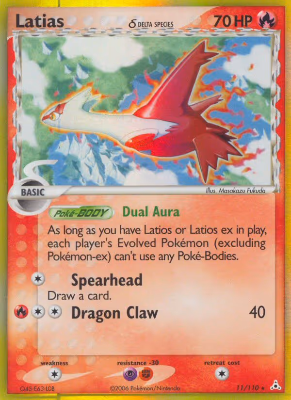 Latias δ 11/110 Pokemon card