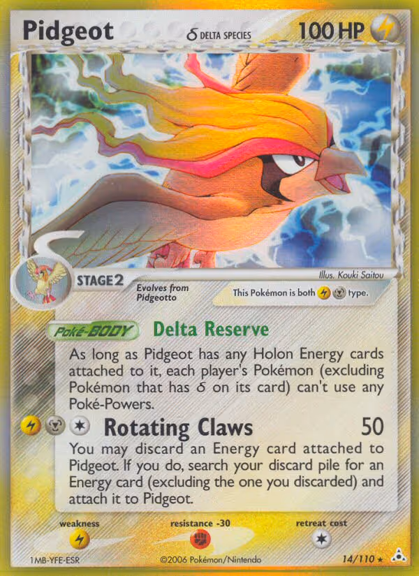 Pidgeot δ 14/110 Pokemon card