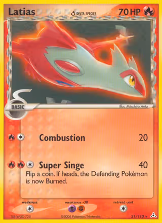 Latias δ 21/110 Pokemon card