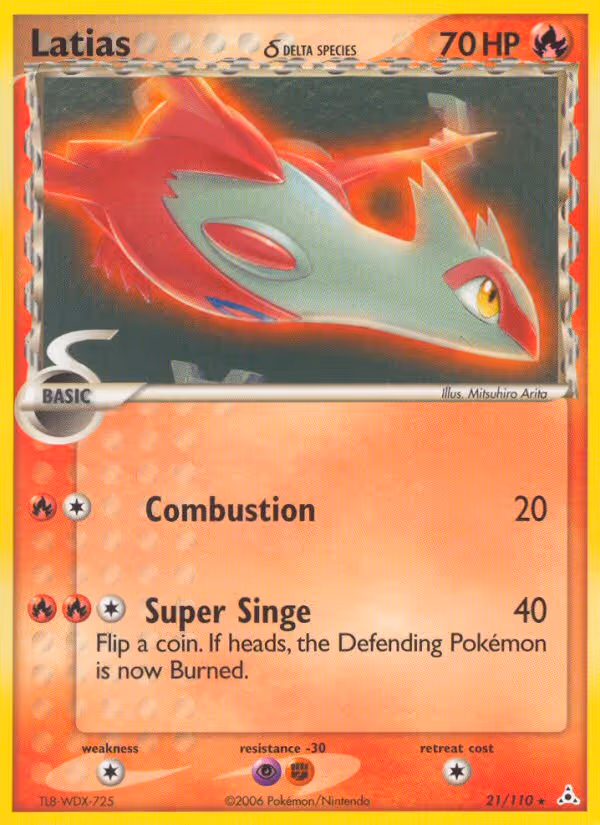 Latias δ 21/110 Pokemon card