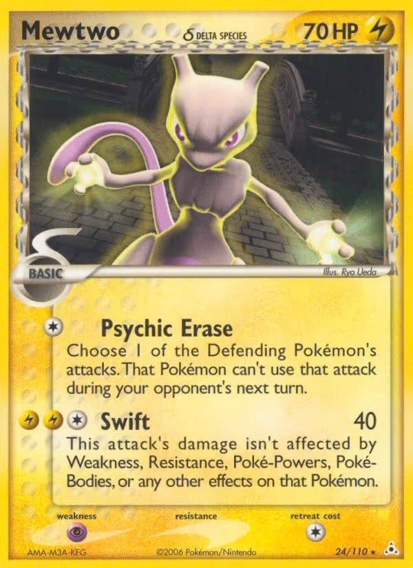 Mewtwo δ 24/110 Pokemon card
