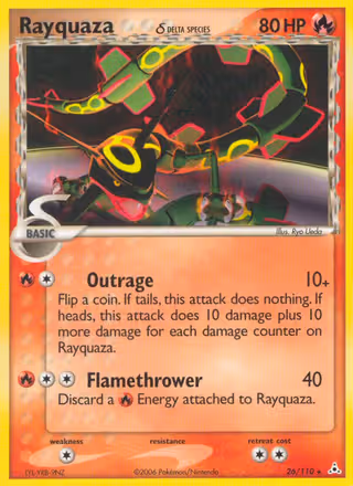 Rayquaza δ 26/110 Pokemon card