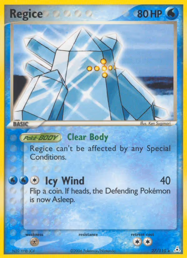 Regice 27/110 Pokemon card