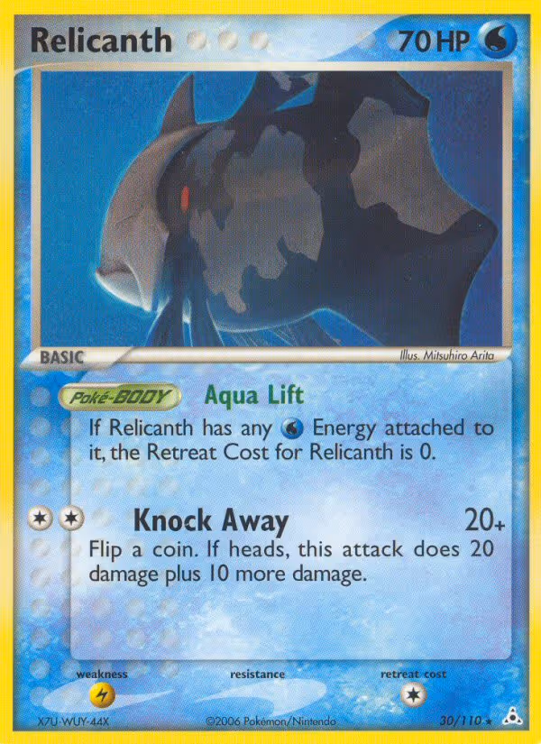 Relicanth 30/110 Pokemon card