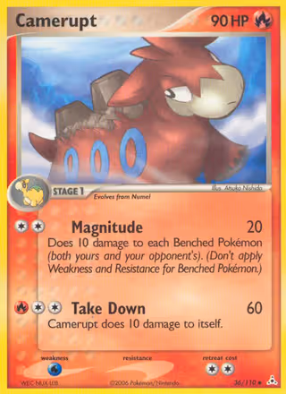 Camerupt 36/110 Pokemon card