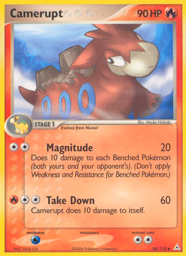 Camerupt 36/110 Pokemon card