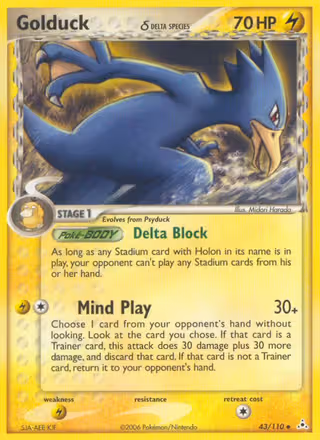 Golduck δ 43/110 Pokemon card