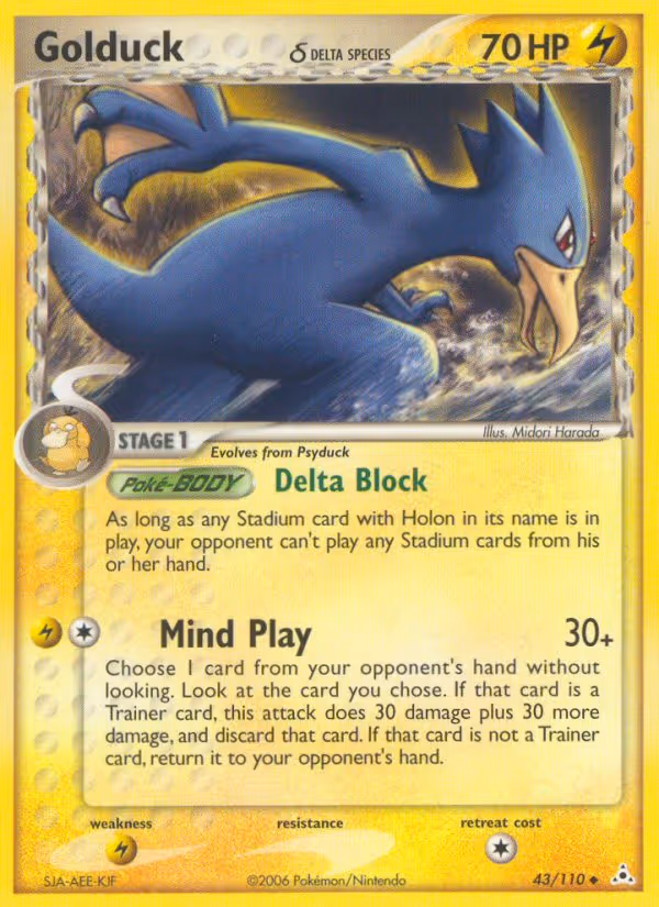 Golduck δ 43/110 Pokemon card