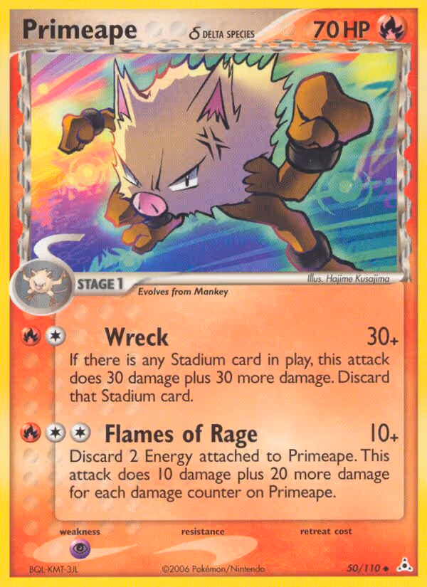 Primeape δ 50/110 Pokemon card