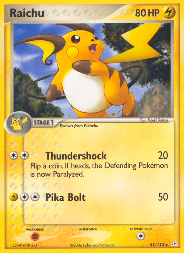Raichu 51/110 Pokemon card
