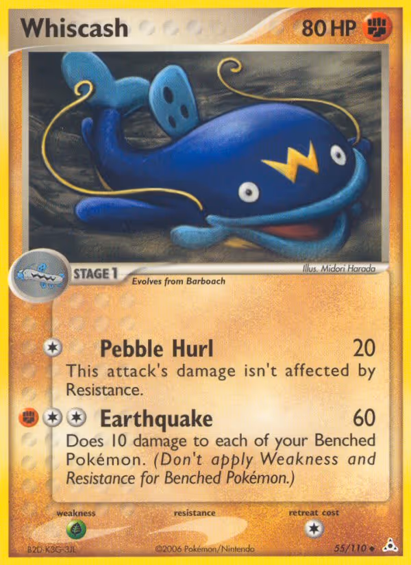 Whiscash 55/110 Pokemon card