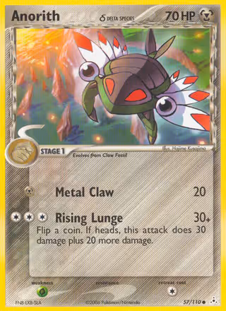Anorith δ 57/110 Pokemon card