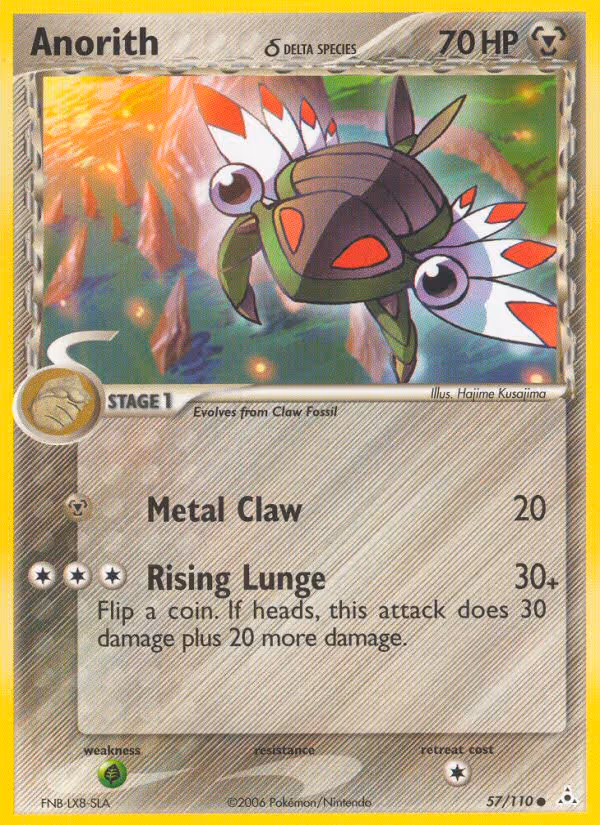 Anorith δ 57/110 Pokemon card