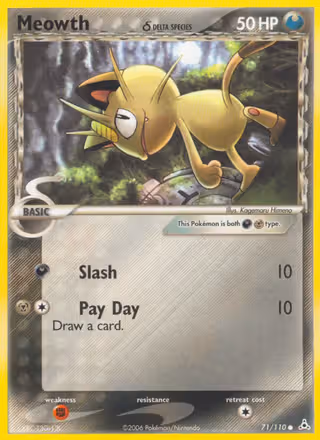 Meowth δ 71/110 Pokemon card