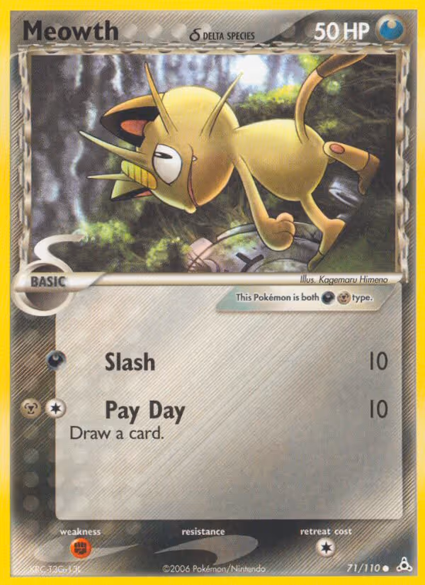 Meowth δ 71/110 Pokemon card