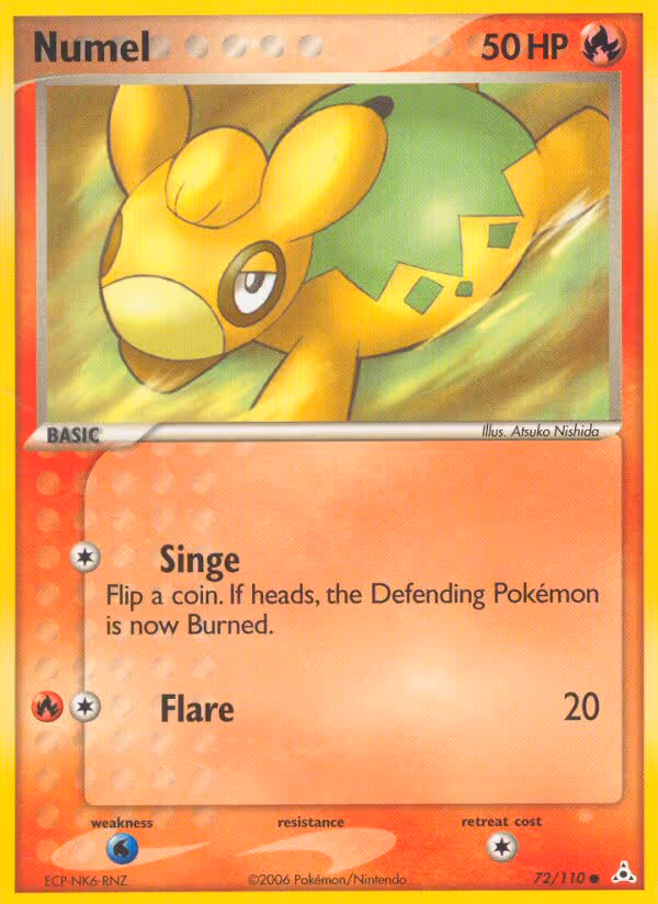 Numel 72/110 Pokemon card