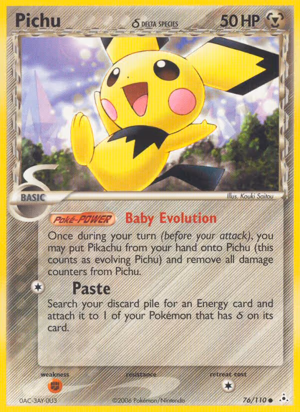 Pichu δ 76/110 Pokemon card