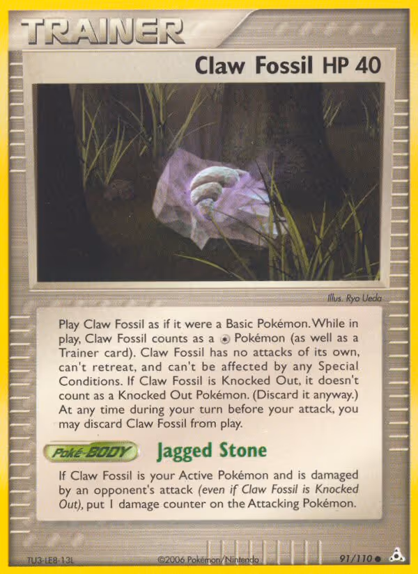 Claw Fossil 91/110 Pokemon card