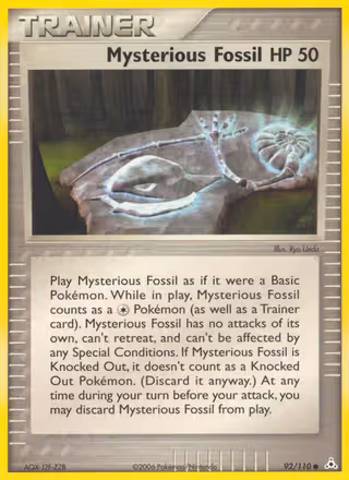 Mysterious Fossil 92/110 Pokemon card