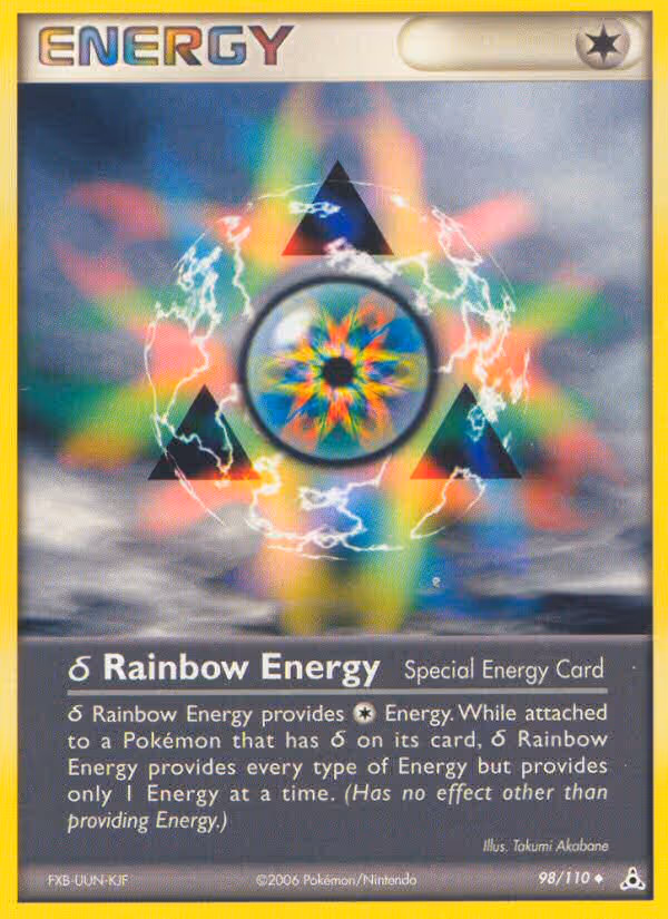 δ Rainbow Energy 98/110 Pokemon card