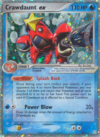 Crawdaunt ex 99/110 Pokemon card