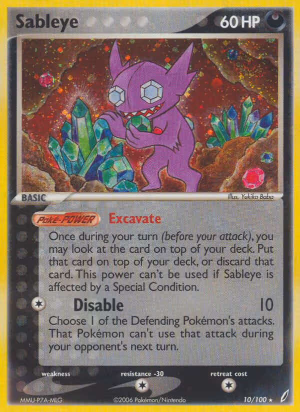 Sableye 10/100 Pokemon card