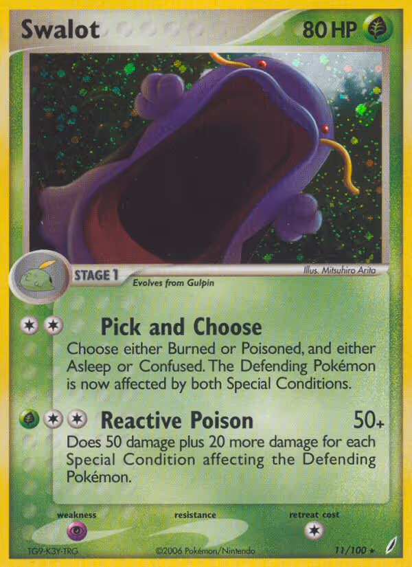 Swalot 11/100 Pokemon card